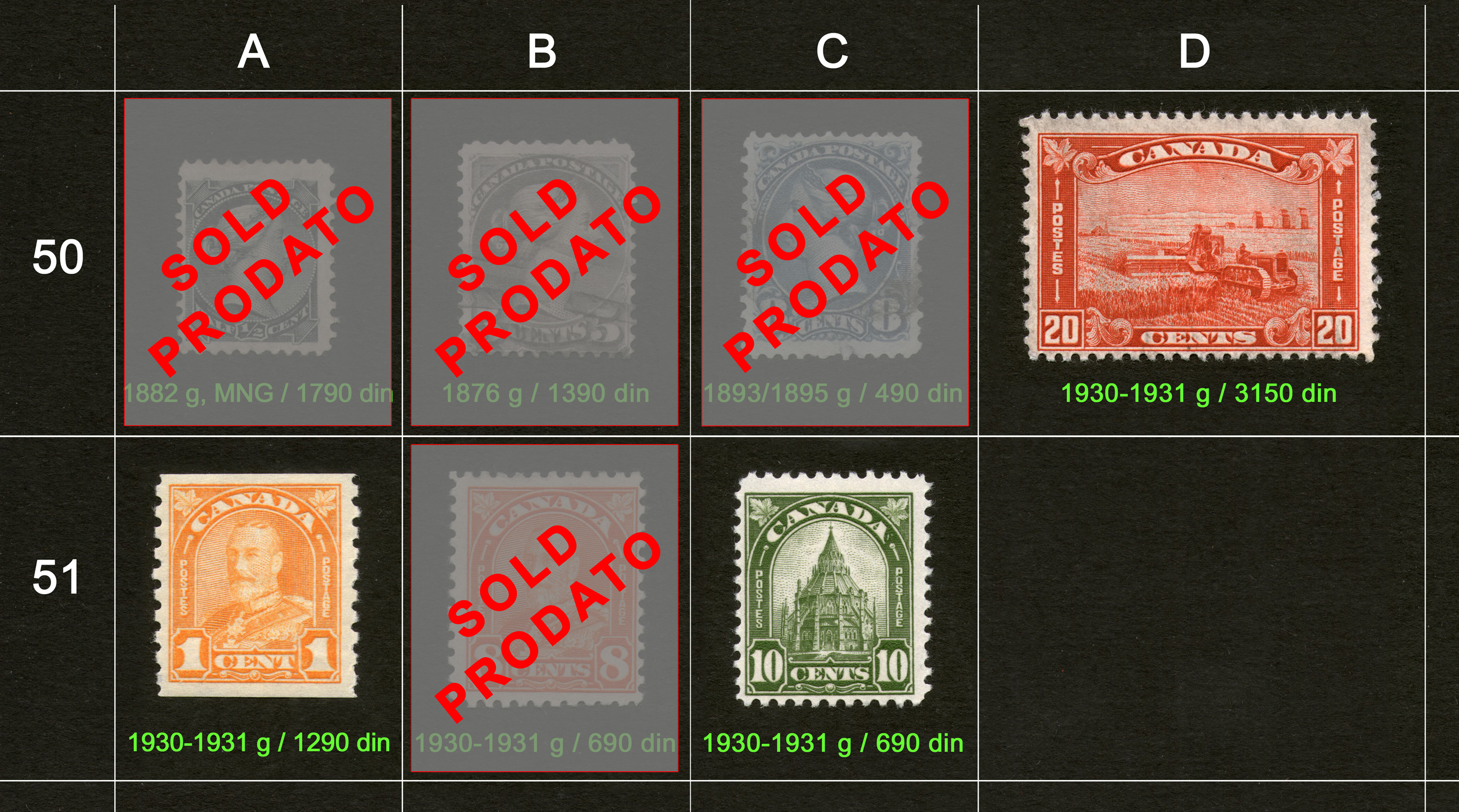 Stamps for sale