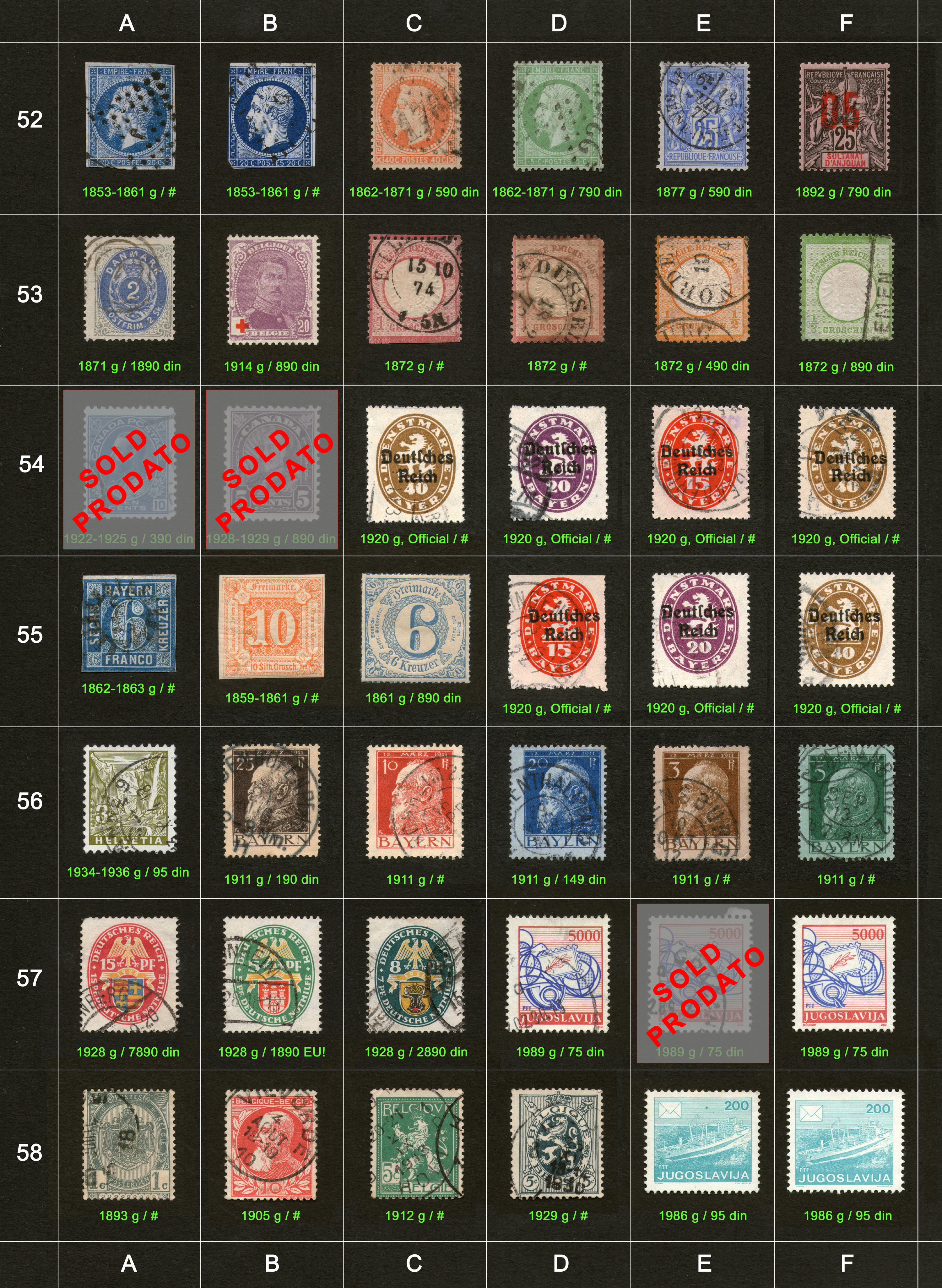 Stamps for sale