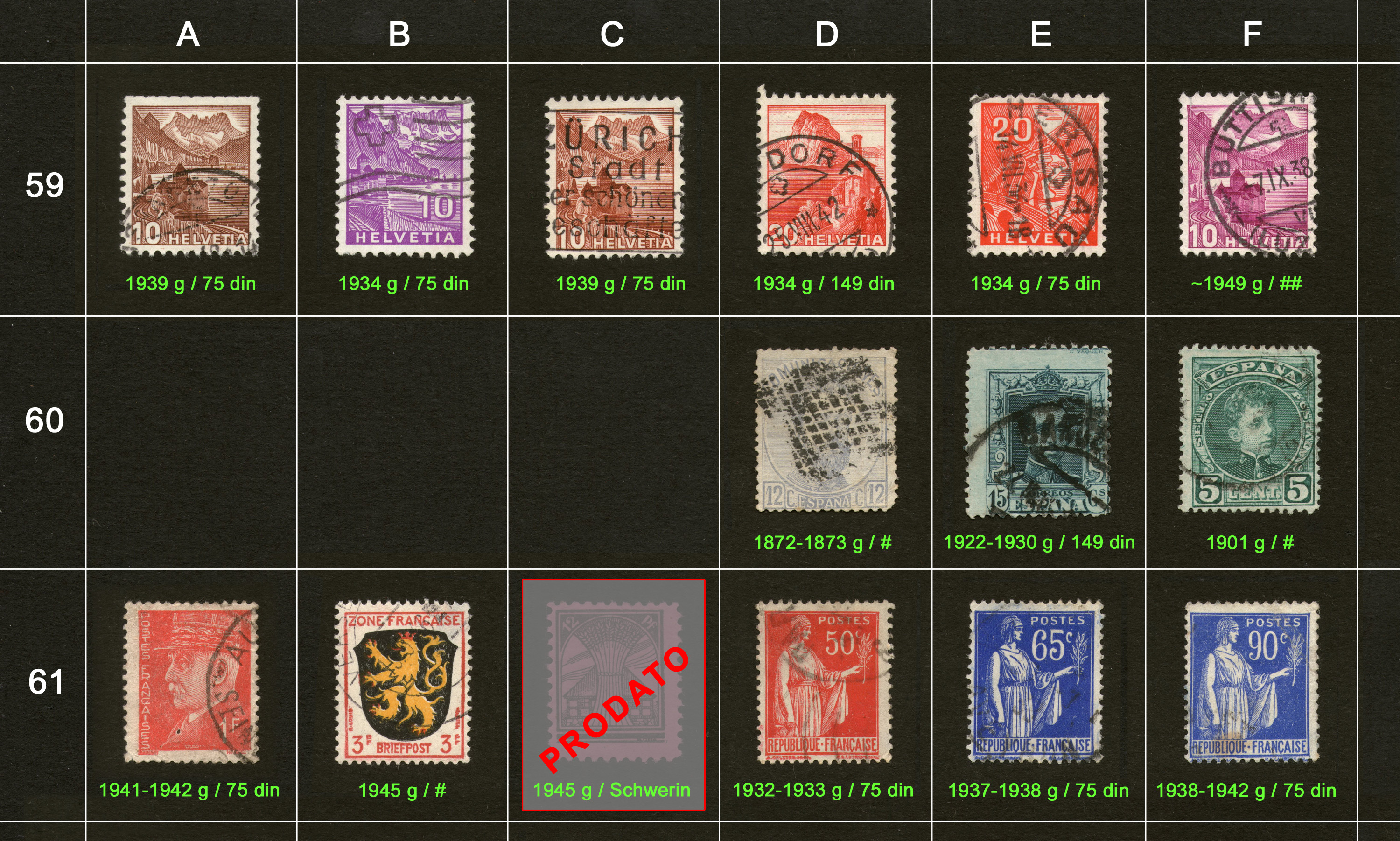 Stamps for sale