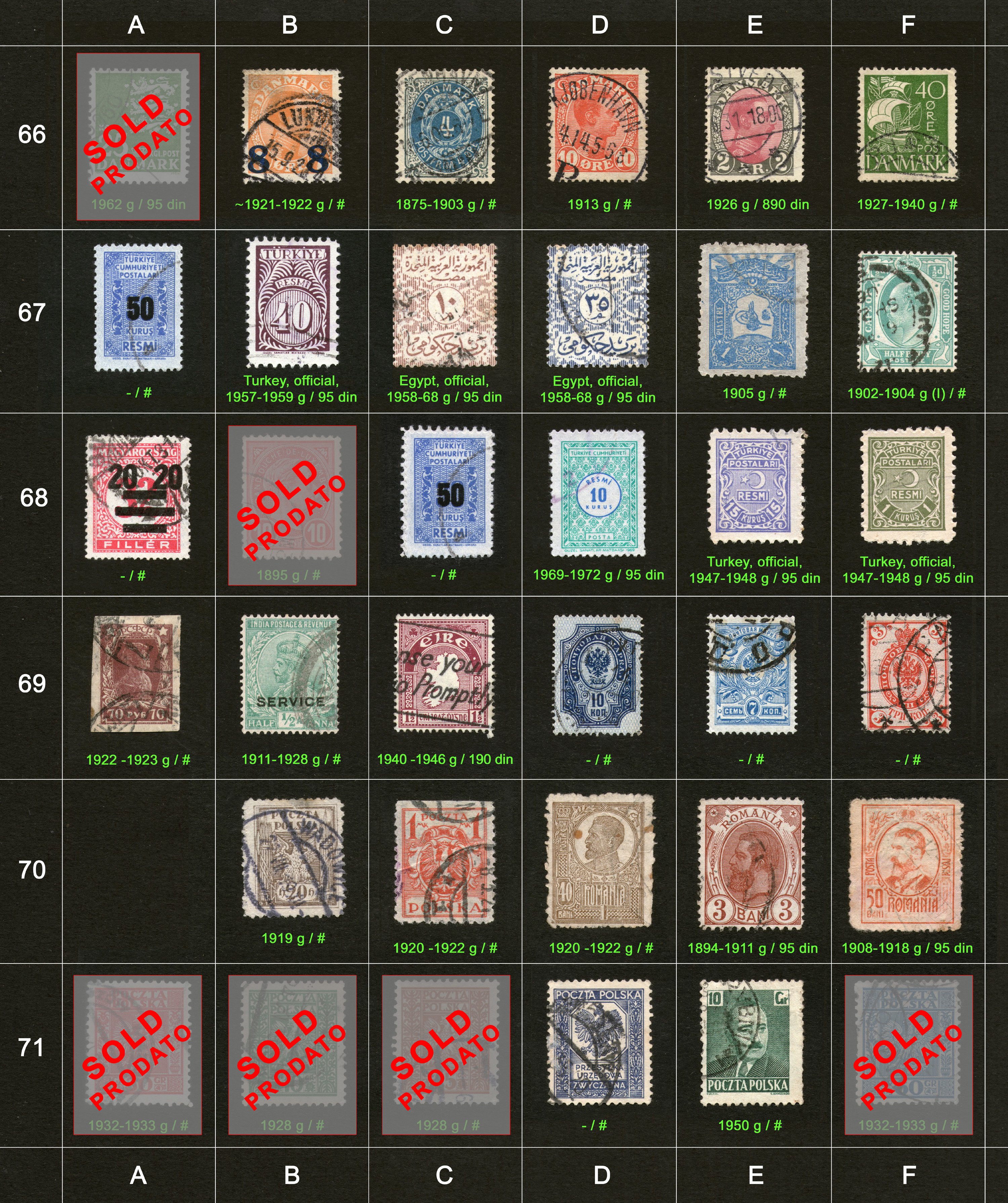 Stamps for sale