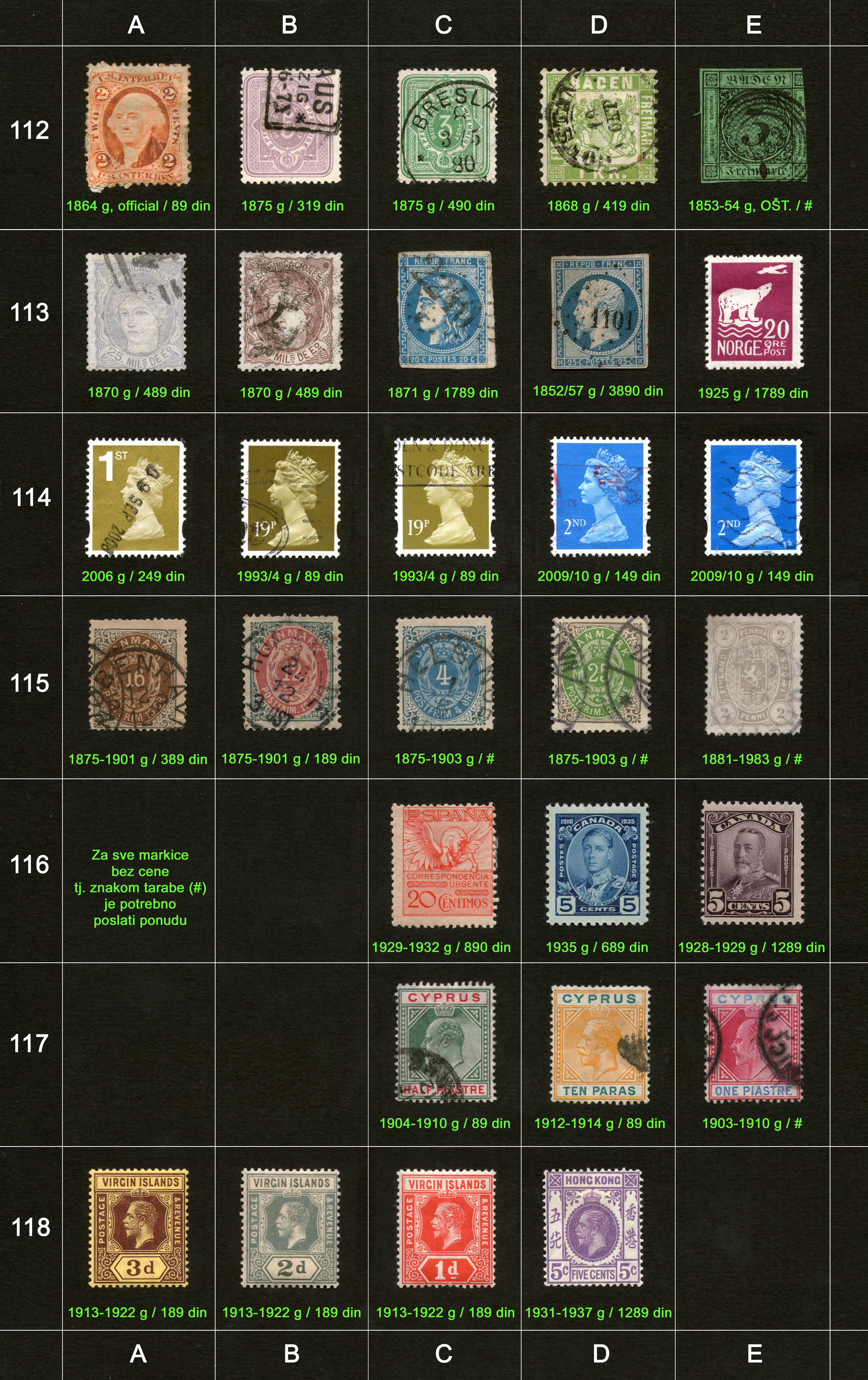 Stamps for sale